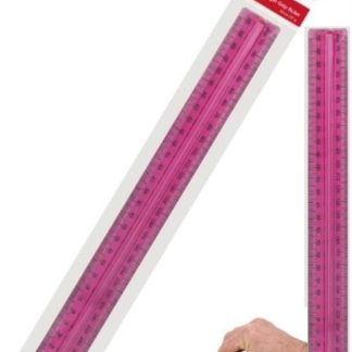Marlin 30cm Finger Grip Clear Pink Ruler