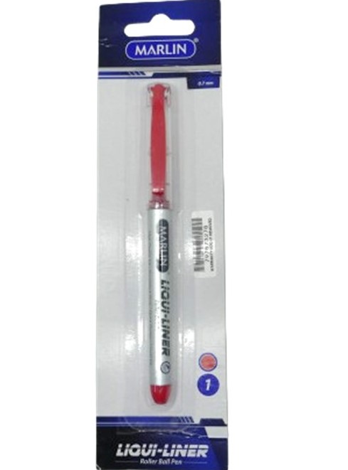 Marlin Liqui Liner Roller Ball Pen Red Single