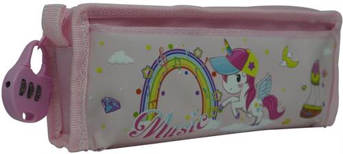 Brainware Fabric 2 Pocket 20cm Pencil Bag Light