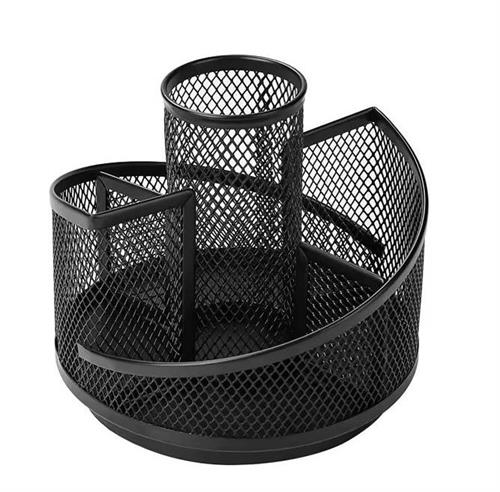 Brainware 5 Way Black Steel Mesh Rotating Pen